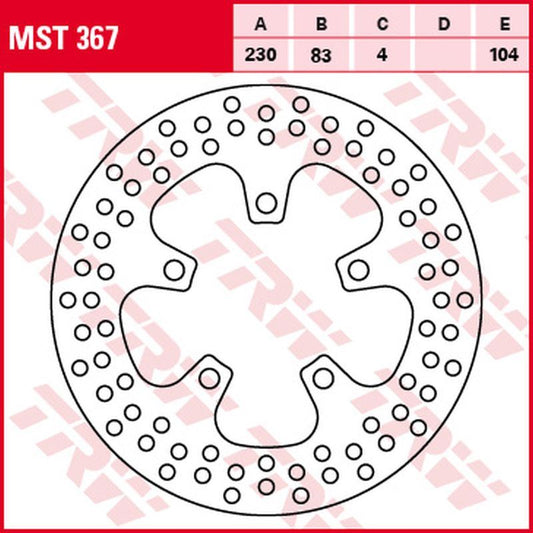 Rear brake disc Kawasaki ZX-7R Ninja 96-02, ZX-7RR Ninja 96-99, ZXR 750, R 89-95, ZX-9R Ninja 94-97 (230x83x4 mm) (NG1225 NG1225X)
