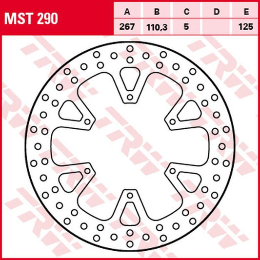 Rear brake disc KTM 1050 Adventure 15-16, 1090 Adventure, R 17-19, 1190 Adventure, R 13-16, 1290 Super Adventure, R, S, T 17- (267x110x5 mm)