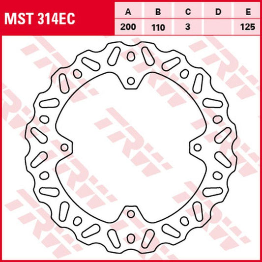 Rear brake disc KTM SX 85 03-10 (200x110x3 mm) Wave