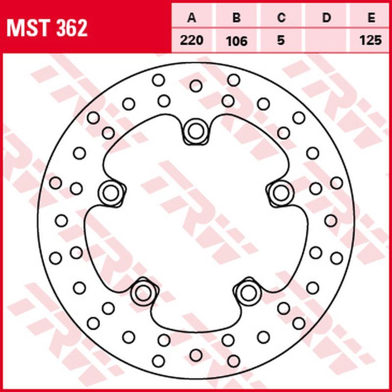 Rear brake disc Yamaha YZF R6 03-, MT-10 16-, YZF R1 03- (220x106x5 mm) (NG903 NG903X)