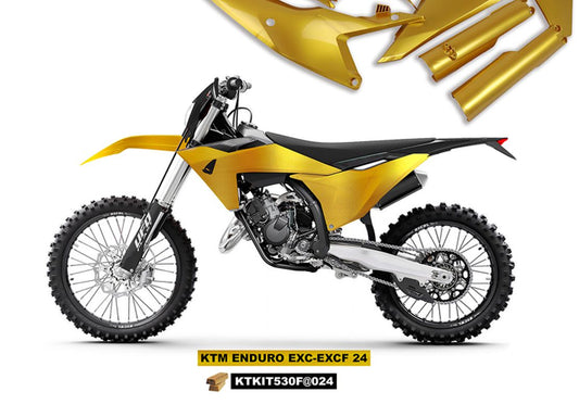 Full plastics kit with fork guards KTM EXC 150/250/300 TBI 24-25, EXC-F 250/350/450/500 24-25 color gold