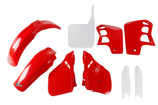 Full plastics kit with fork guards Honda CR 500 89-90 color OEM (red/white) (HO091E999)
