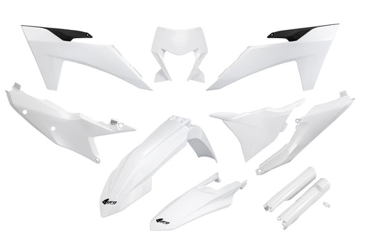 Full plastics kit with fork guards KTM EXC 150/250/300 TBI 24-25, EXC-F 250/350/450/500 24-25 color white
