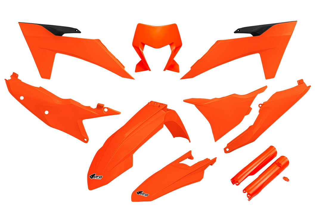 Full plastics kit with fork guards KTM EXC 150/250/300 TBI 24-25, EXC-F 250/350/450/500 24-25 color orange fluo