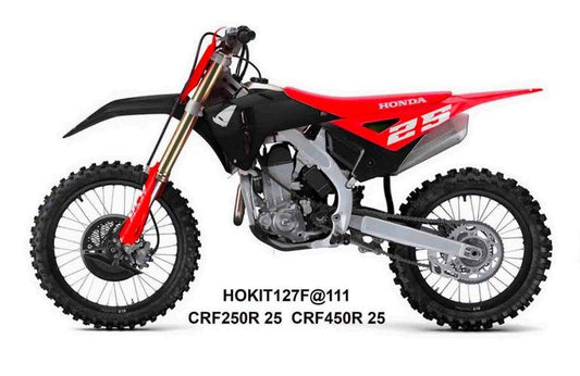 Full plastics kit with fork guards Honda CRF 250 R / 450 R 25- color red/black