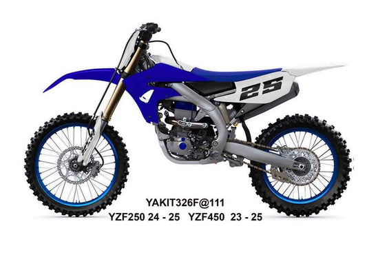 Full plastics kit with fork guards Yamaha YZF 250 24-25, YZF 450 23-25 color blue/white