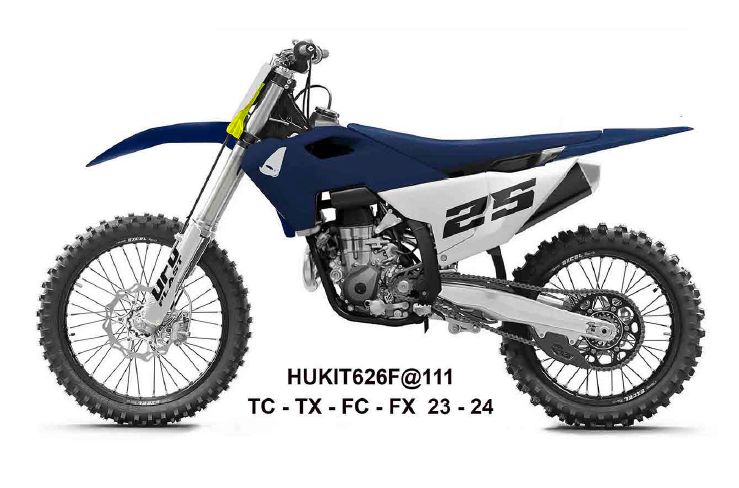 Full plastics kit with fork guards Husqvarna TC 125/250 23-24, FC 250/350/450 23-24, FX 350/450 23-24, TX 300 24 color navy/white