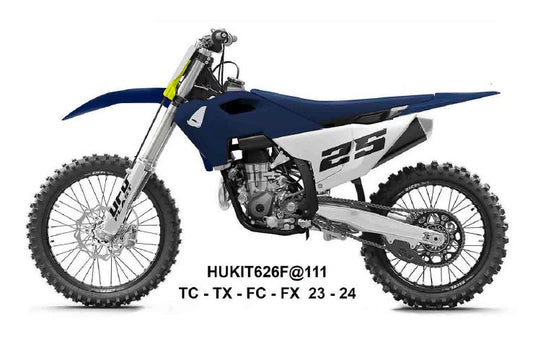 Full plastics kit with fork guards Husqvarna TC 125/250 23-24, FC 250/350/450 23-24, FX 350/450 23-24, TX 300 24 color navy/white