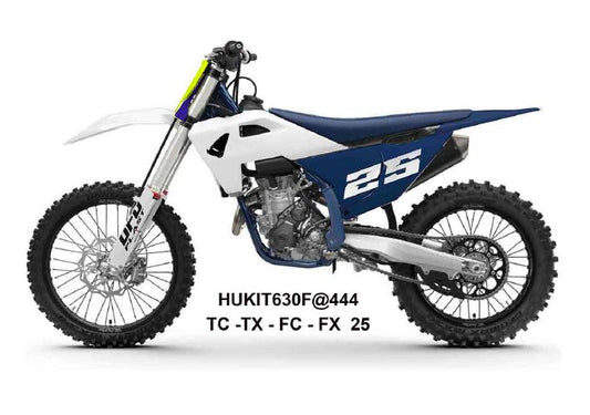Full plastics kit with fork guards Husqvarna TC 125/150/250/300 25, TX 300 25-, FC 250/350/450 25-, FX 350/450 25- color white/navy