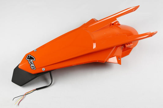 Rear fender KTM EXC 125/150/250/300 TPI, EXC-F 250/350/450/500 17-19 color orange (enduro with LED light)