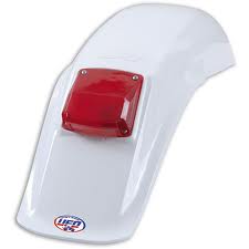 Rear fender vintage cross enduro (125/250/500 cc) 83-93 color white (with lamp)