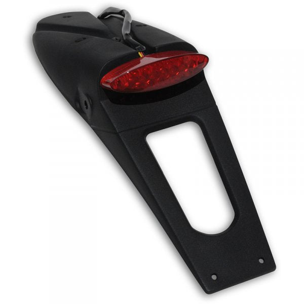 Rear fender with red LED light and license plate mount (homologated) color black