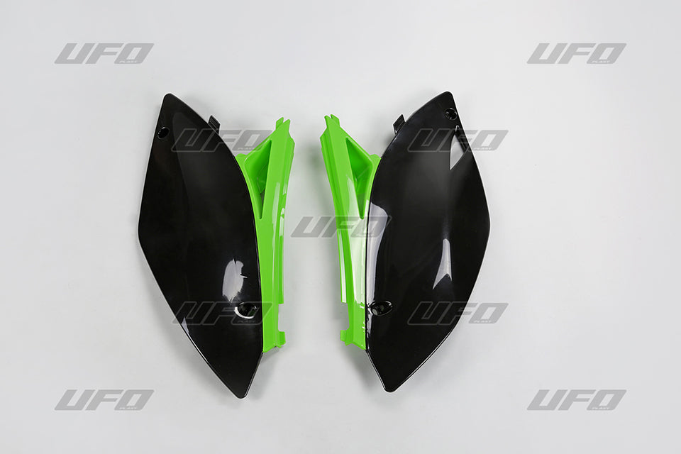 Rear side panels Kawasaki KX-F 250 09-12 color OEM (black/green)