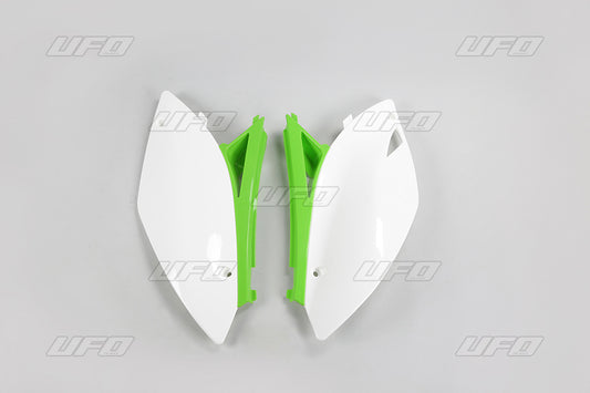 Rear side panels Kawasaki KX-F 450 09-11 color OEM (white/green)