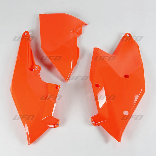 Rear side panels KTM SX/SX-F 16-18, EXC/EXC-F TPI 17-19 with air filter cover color orange fluo