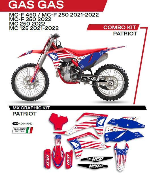Sticker kit Gas Gas MC 125 21-22, MC 250 22, MC-F 250/350/450 21-22 Patriot color red