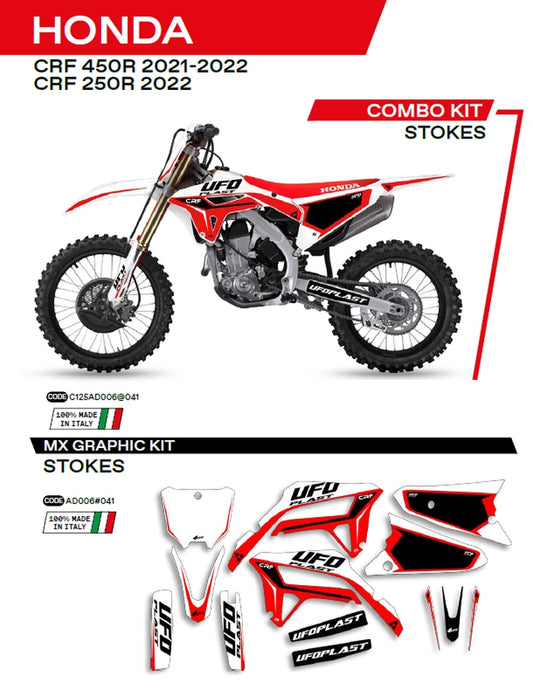 Sticker kit Honda CRF 250 R 22, CRF 450 R 21-22 Stokes color white