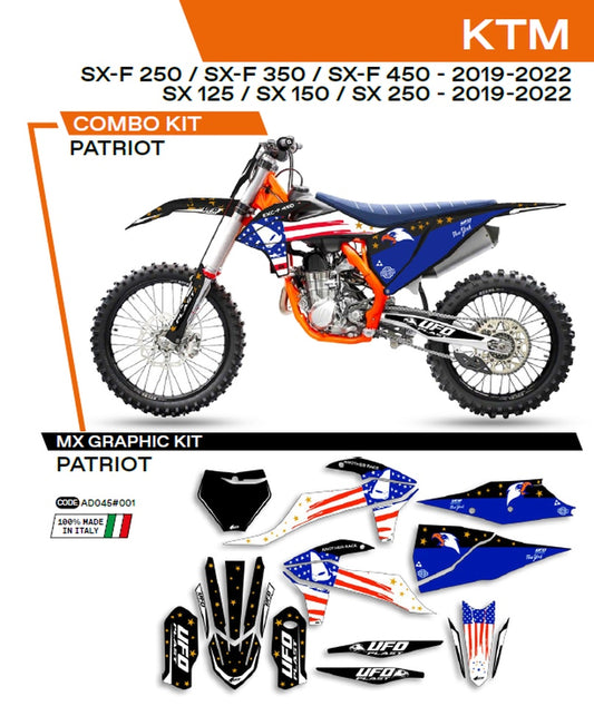Sticker kit KTM SX/SX-F 125/150/250/350/450 19-22 Patriot color black