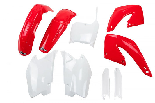 Full plastics kit with fork guards Honda CR 125/250 00-01 color OEM (red/white) (HO100E999)