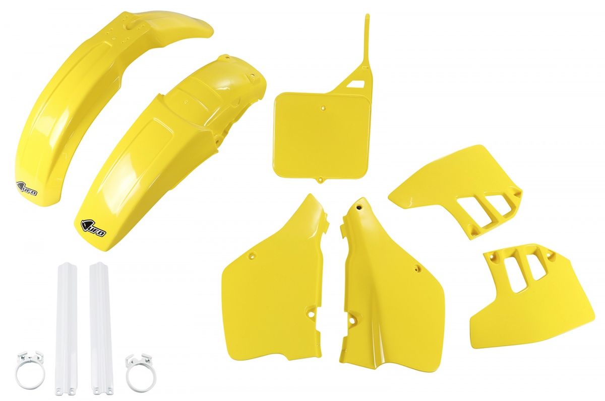 Full plastics kit with fork guards Suzuki RM 250 89-91 color OEM (yellow) (SU398E999)