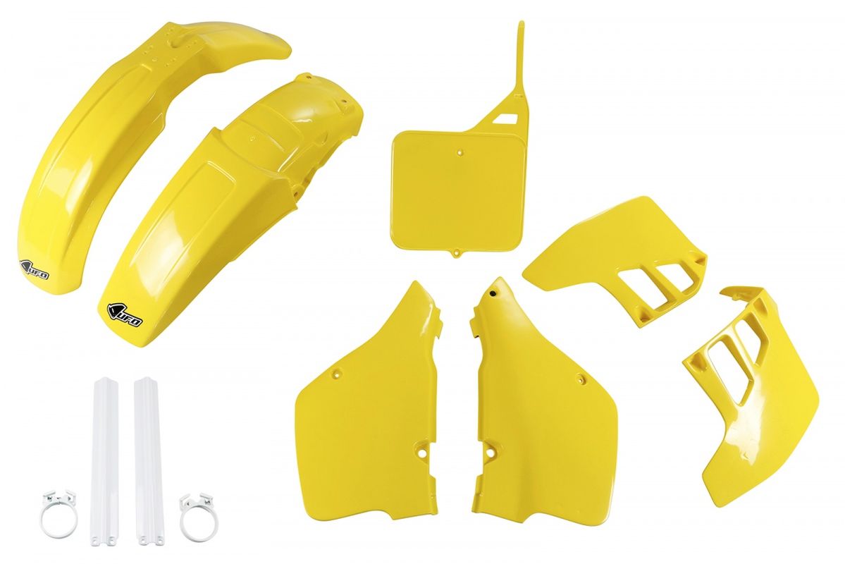 Full plastics kit with fork guards Suzuki RM 125 89-91 color OEM (yellow) (SU399E999)