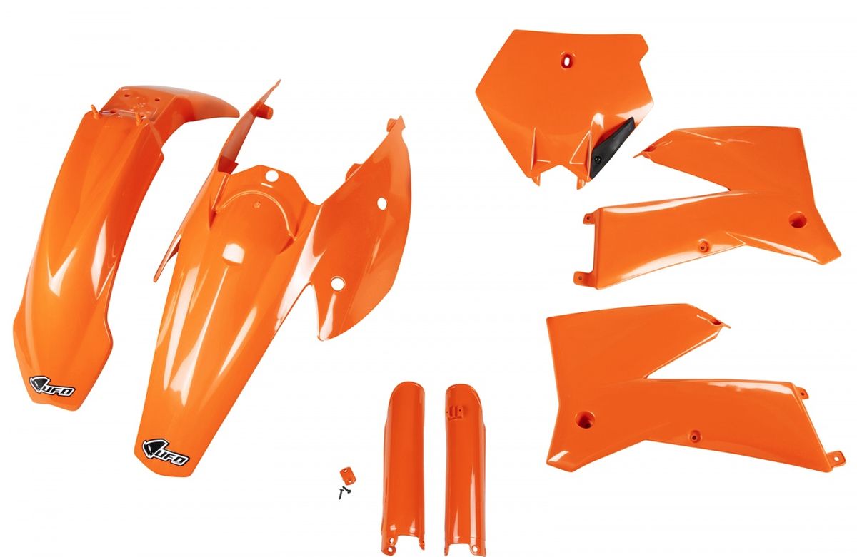 Full plastics kit with fork guards KTM SX 05-06, EXC 05-07 color orange (KT503E127)