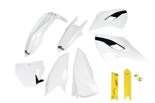 Full plastics kit with fork guards Husqvarna TC/FC 125/250/300/350/450 14-15 color OEM 14 (white) (HU613E999)