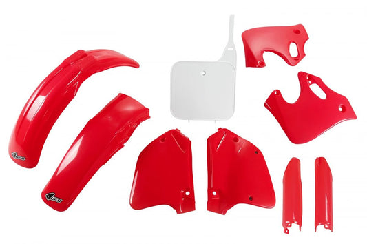 Full plastics kit with fork guards Honda CR 125 93-94, CR 250 92-94 color OEM (red/white) (HO096E999)