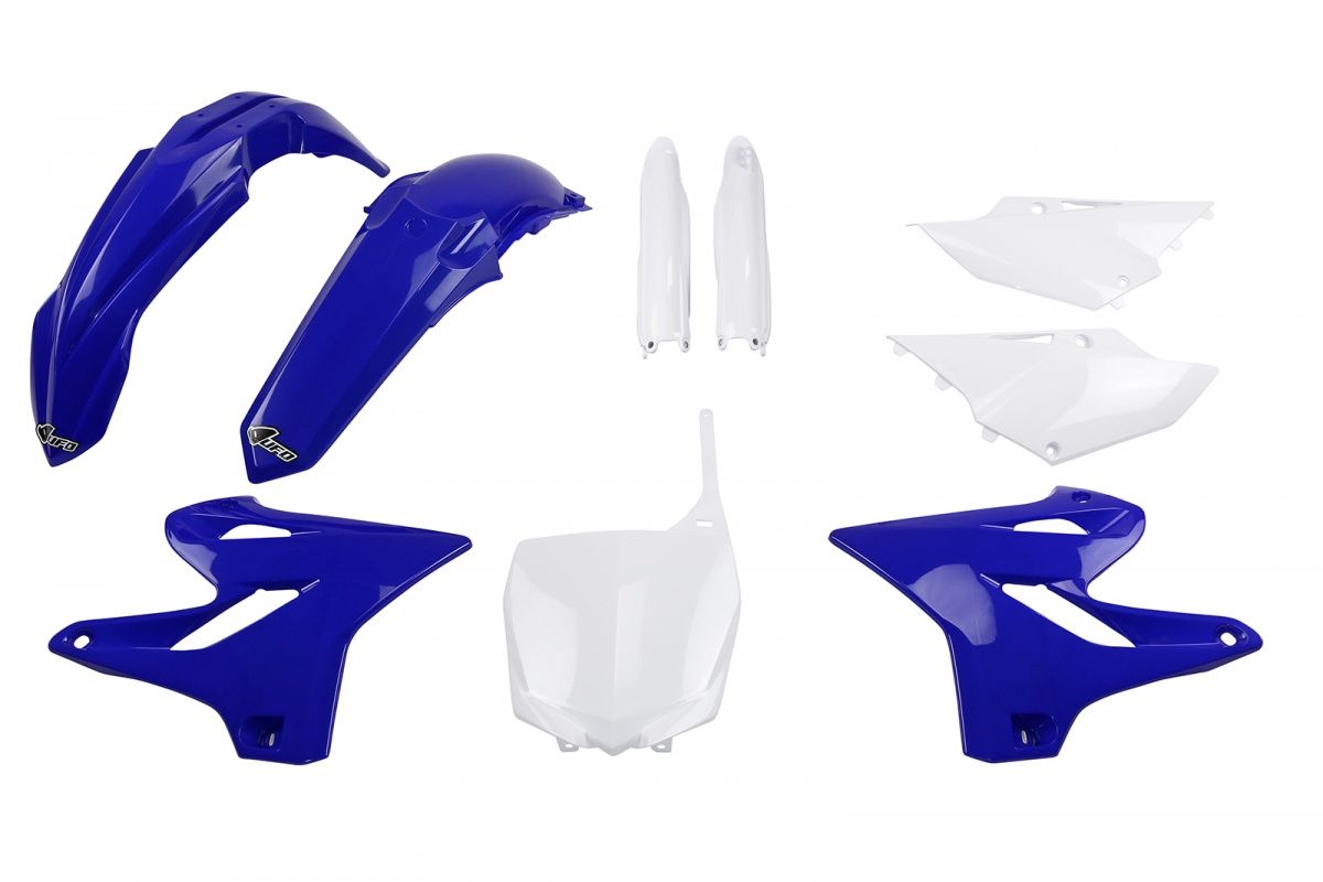 Full plastics kit with fork guards Yamaha YZ 125 15-21, YZ 250 15-21 color OEM (blue/white) (YA319E999)