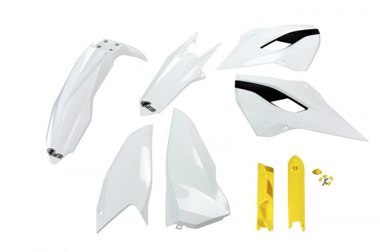 Full plastics kit with fork guards Husqvarna TE/FE 125/250/300/350/450 14 color OEM (white) (HU614E999)