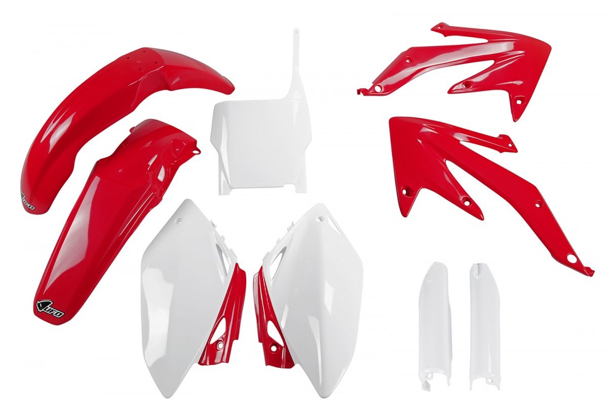 Full plastics kit with fork guards Honda CRF 450 R 07 color OEM (red/white) (HO110E999)
