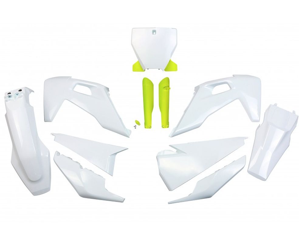 Full plastics kit with fork guards Husqvarna TC 125/250 19-22, FC 250/350/450 19-22 color OEM (white) (HU622E999)