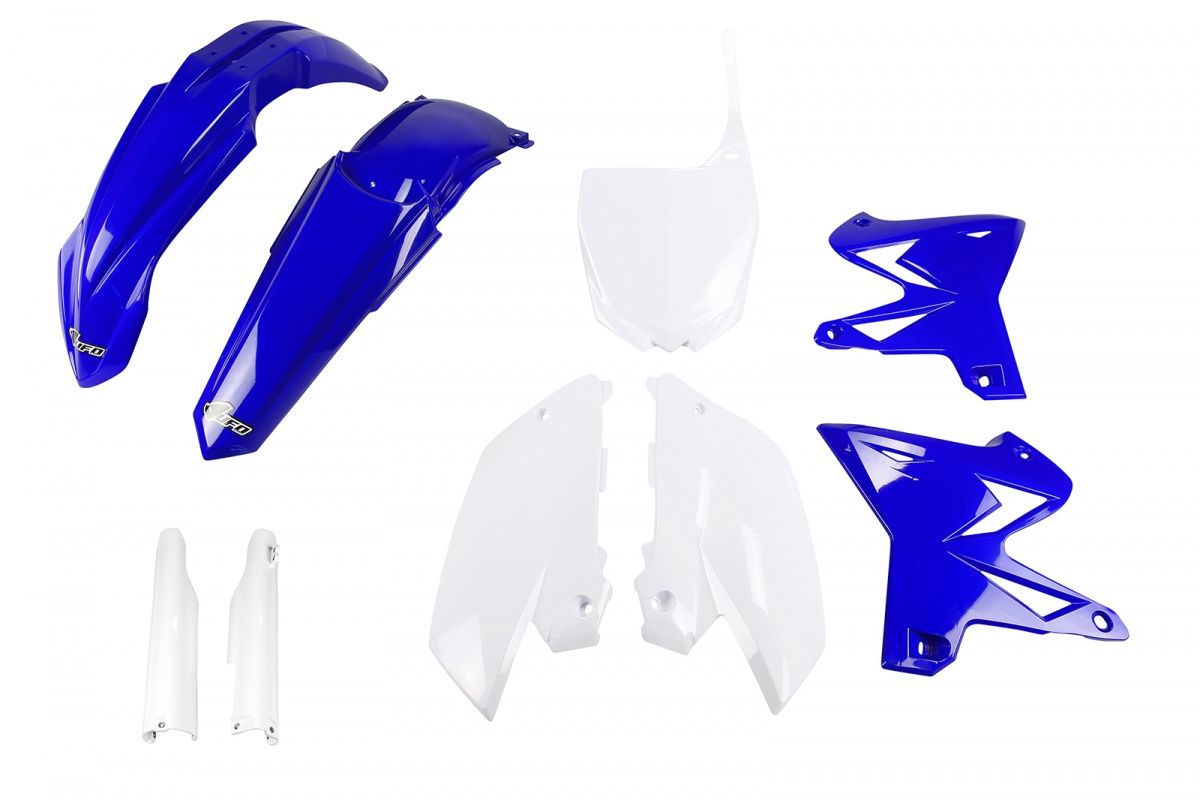 Full plastics kit with fork guards Yamaha YZ 125/250 05-07 restyling color OEM (blue/white)