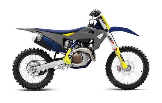 Plastics kit Husqvarna TC/FC 19-21 color gray/yellow/blue (includes fork guards, frame guards, and decals)