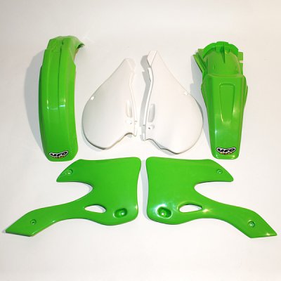Plastics kit Kawasaki KX 125/250 99-02 color OEM (green/white) (KA200E999)