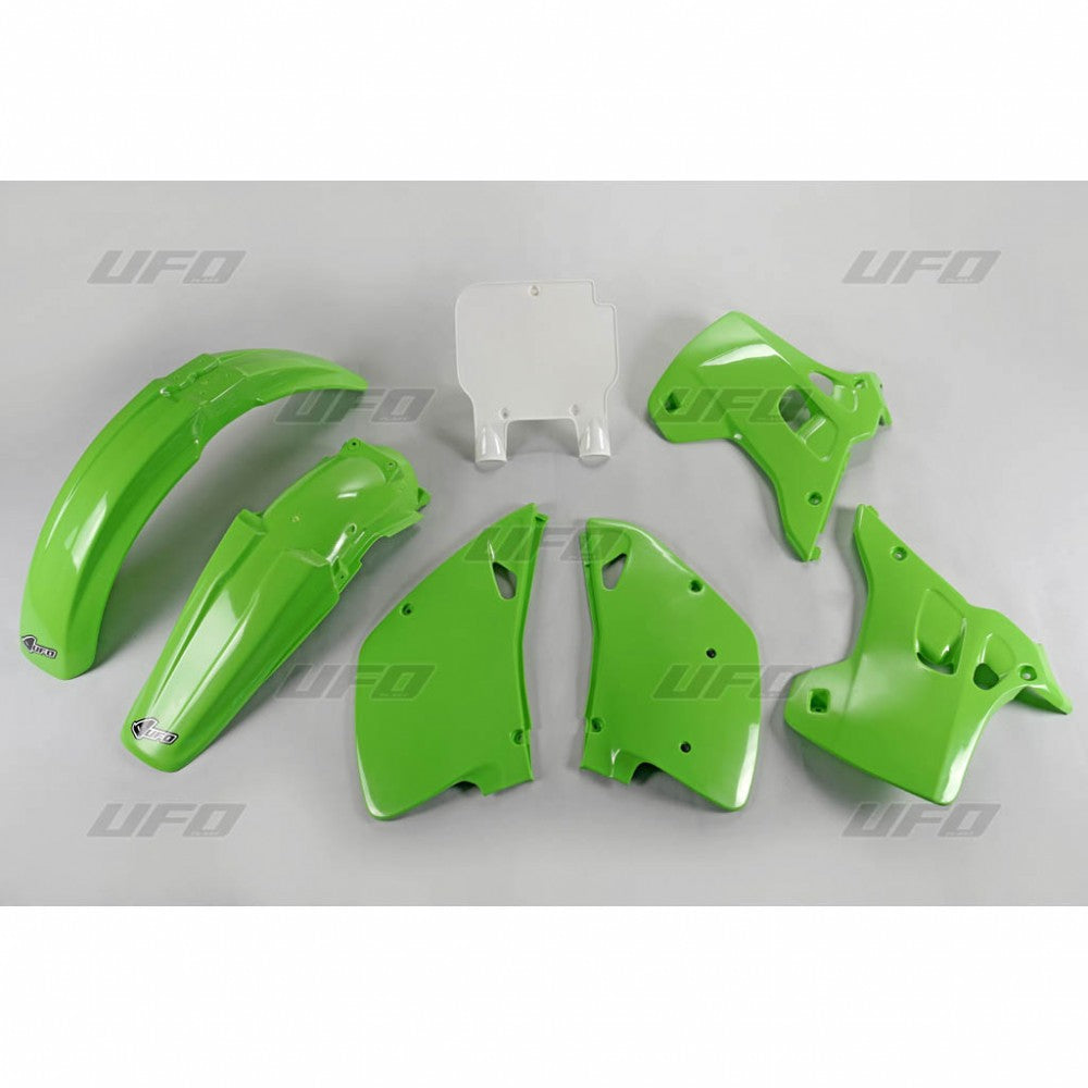 Plastics kit Kawasaki KX 125/250 93 color OEM (green/white) (KA194E999)