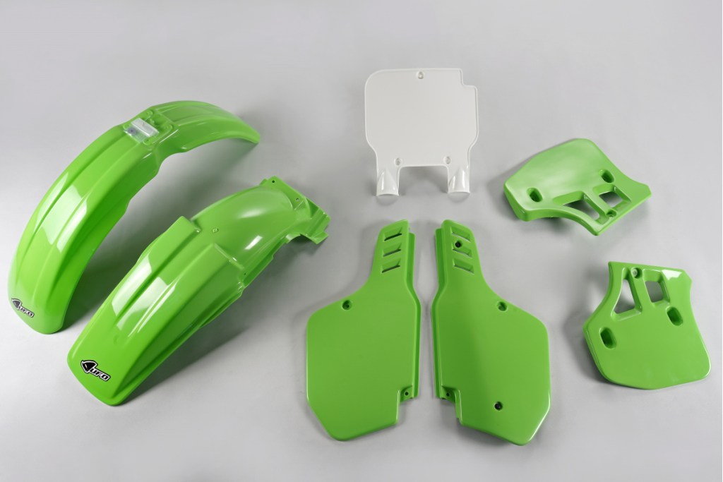 Plastics kit Kawasaki KX 250 89, KX 500 89-92 color OEM (green/white) (KA189E999)
