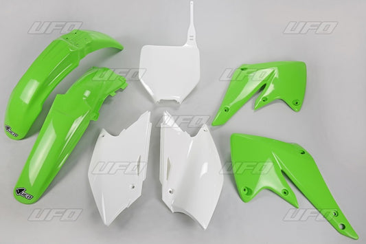 Plastics kit Kawasaki KXF 250 04-05 color OEM (green/white) (KA203E999)