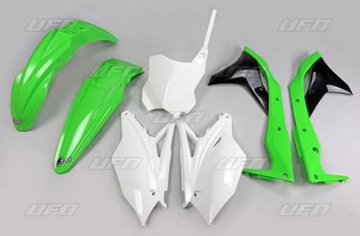 Plastics kit Kawasaki KXF 250 18-20 color OEM 19 (white/green) (KA225E999A)