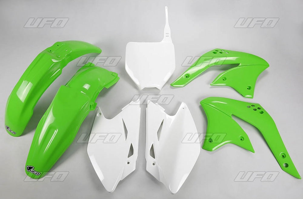 Plastics kit Kawasaki KXF 450 08 color OEM (green/white) (KA211E999)