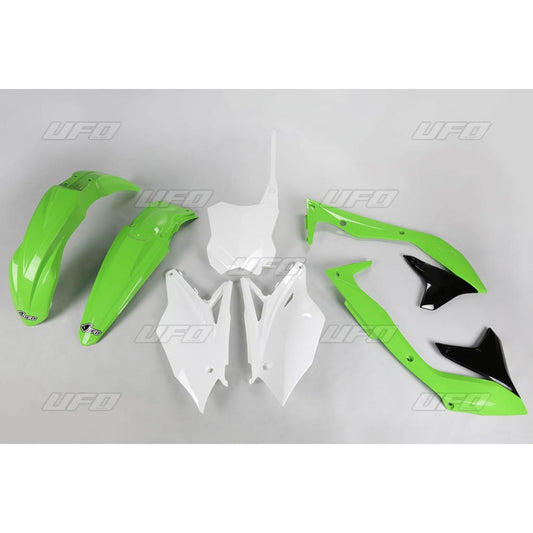 Plastics kit Kawasaki KXF 450 18 color OEM (green/white/black) (KA226E999)