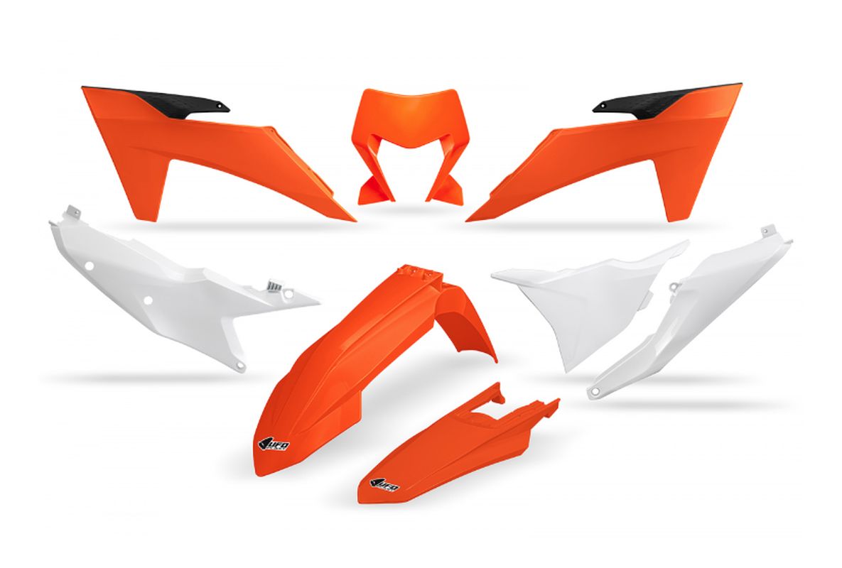 Plastics kit KTM EXC 150/250/300 TBI 24-25, EXC-F 250/350/450/500 24-25 color OEM orange/white