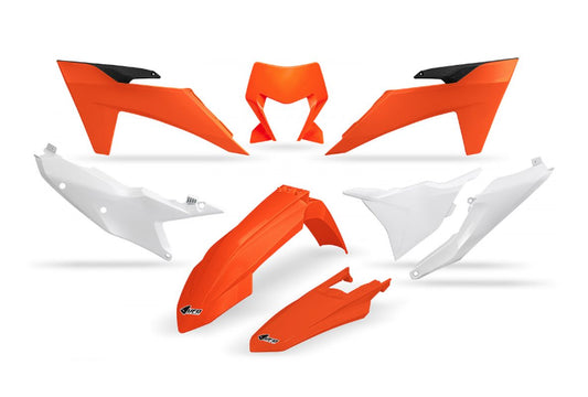 Plastics kit KTM EXC 150/250/300 TBI 24-25, EXC-F 250/350/450/500 24-25 color OEM orange/white