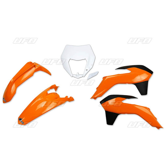 Plastics kit KTM EXC/EXCF 14-16 with headlight mask color OEM 14 (orange/white/black) (KT524E999)