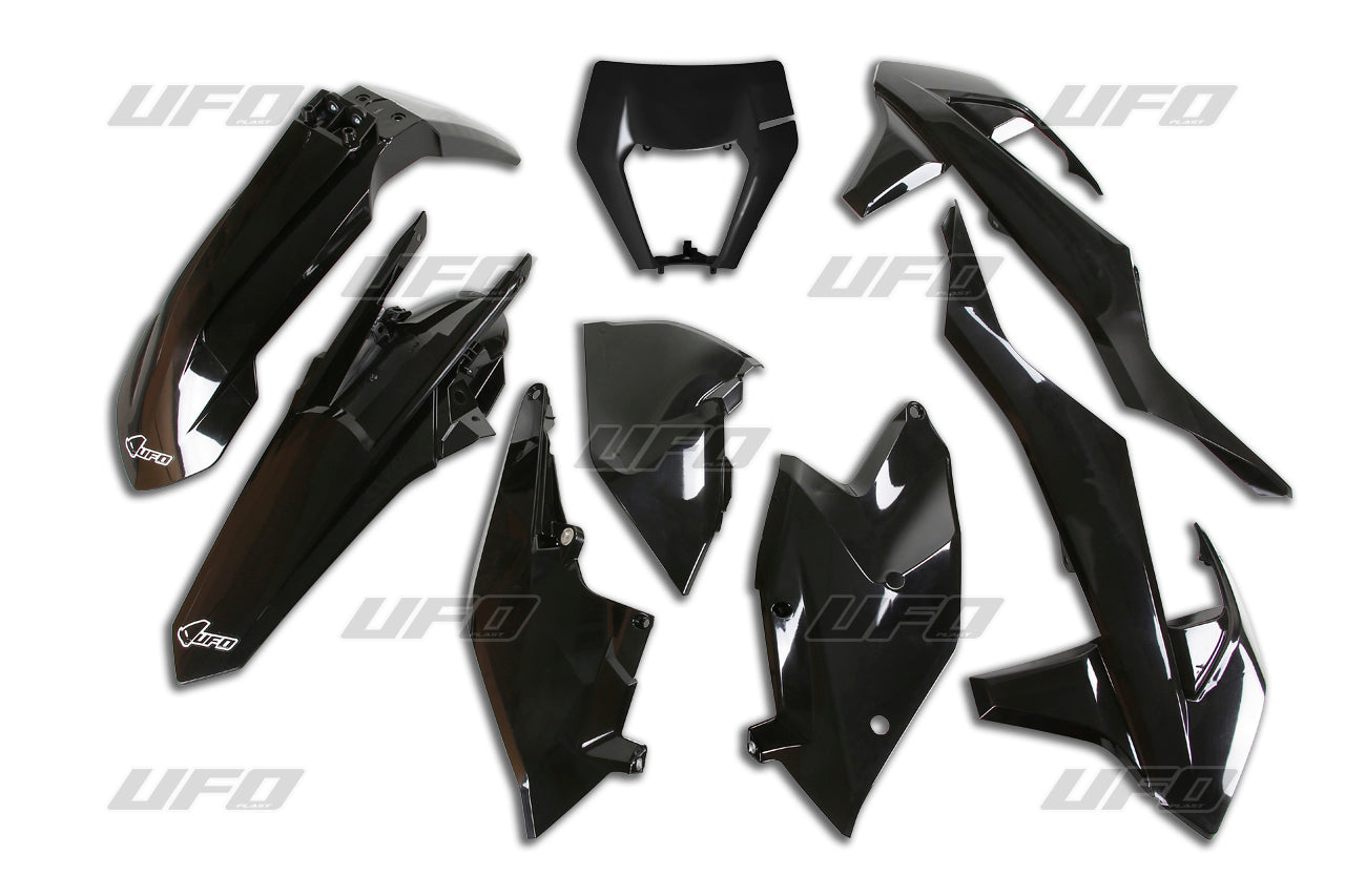 Plastics kit KTM EXC/EXC-F TPI 17-19 with headlight mask color black (KT523E001)
