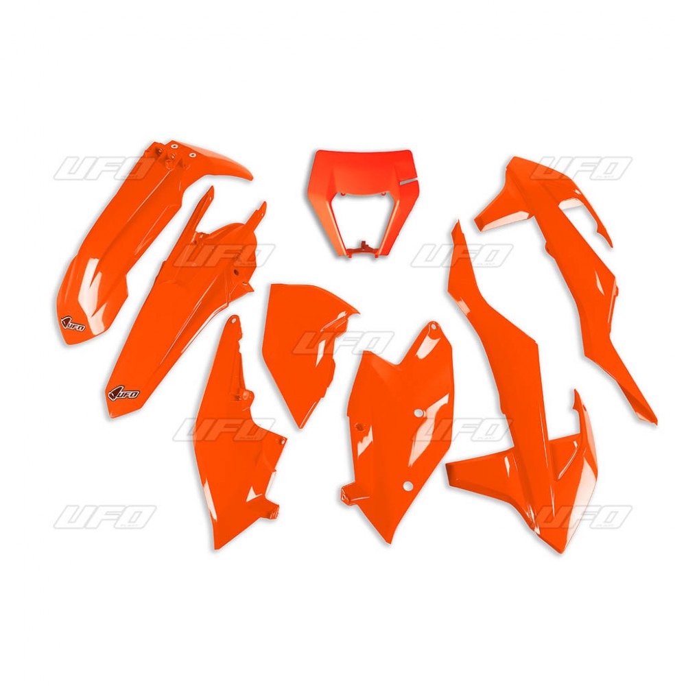 Plastics kit KTM EXC/EXC-F TPI 17-19 with headlight mask color orange fluo (KT523FFLU)