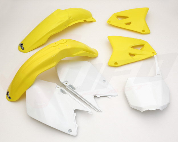 Plastics kit Suzuki RM 125/250 06-24 color OEM (white/yellow) (SU406E999)