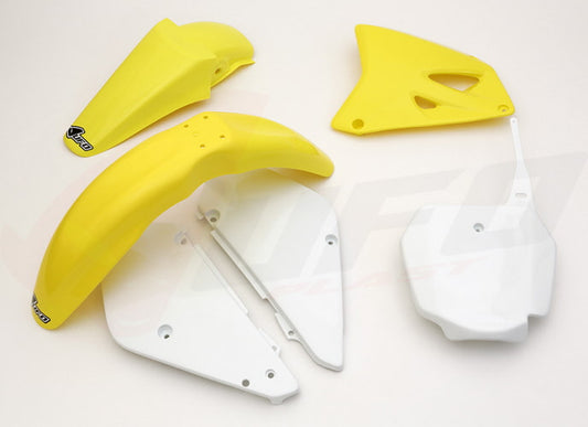 Plastics kit Suzuki RM 85 00-24 color OEM 00-15 and 18-20 (white/yellow) (SU405E999)