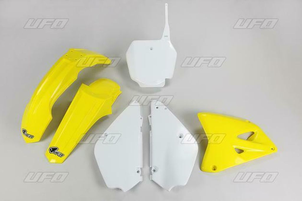 Plastics kit Suzuki RM 85 00-24 restyling color OEM 00-15 and 18-20 (white/yellow) (SU405KE999)