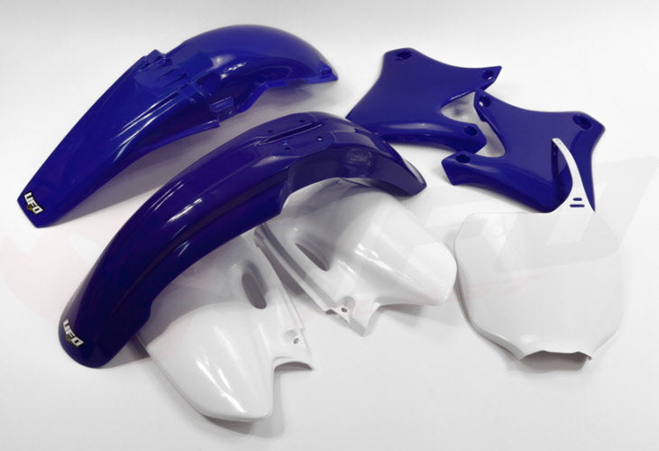 Plastics kit Yamaha YZF 250 01-02 color OEM (white/blue) (YA303E999)